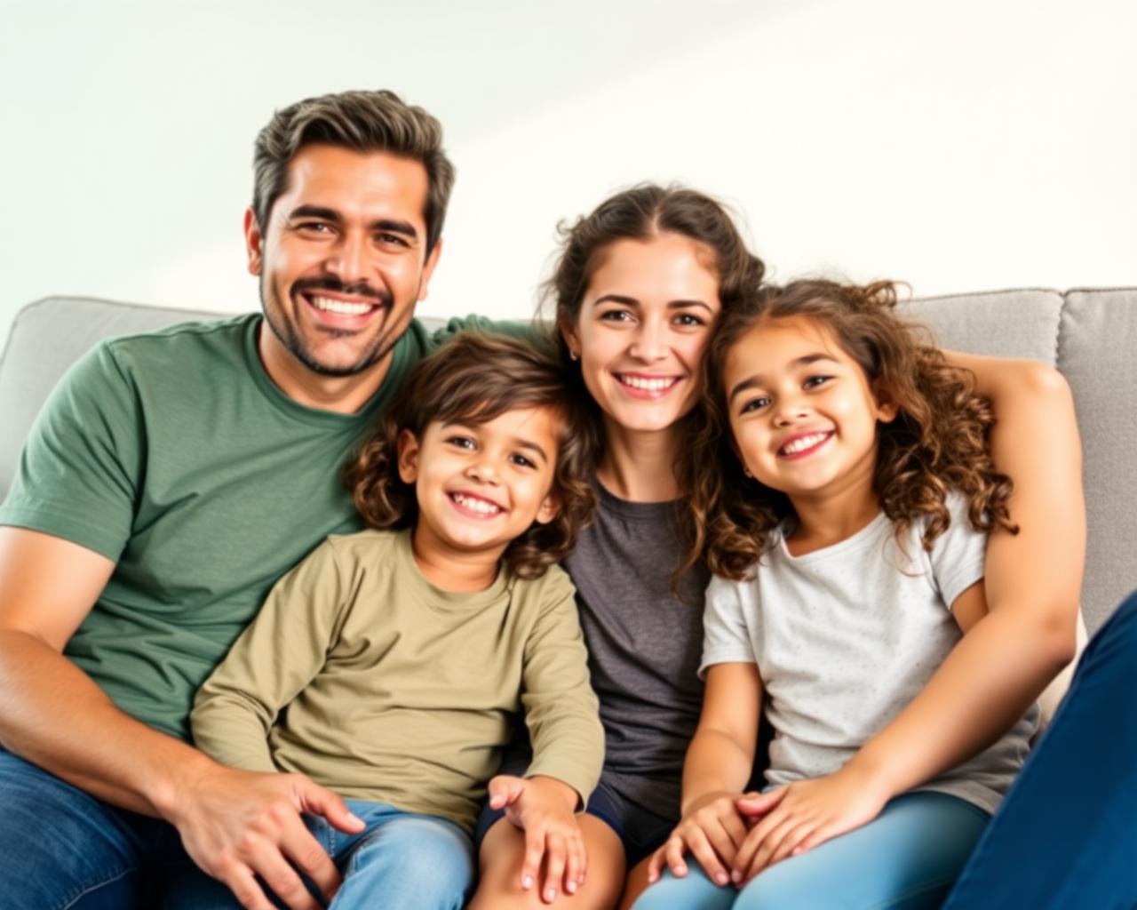 Família protegida com plano de saúde